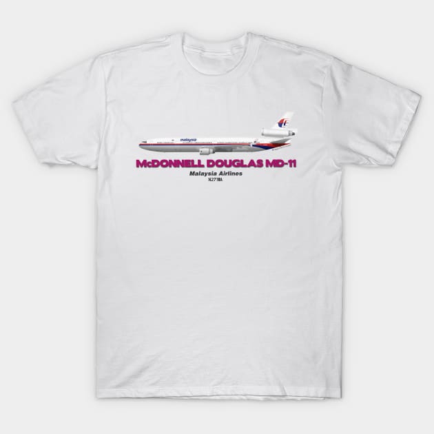 McDonnell Douglas MD-11 - Malaysia Airlines T-Shirt by TheArtofFlying